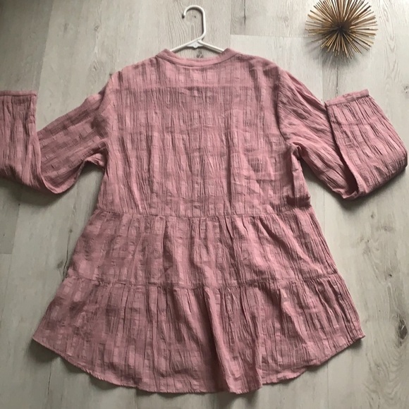 Soft Surroundings swing top blush pink blouse size M lightweight long sleeves - Picture 13 of 13